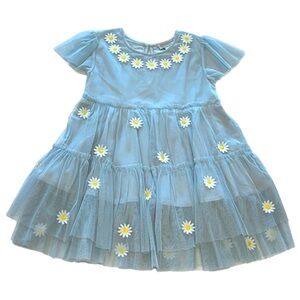Stella McCartney Kids Tulle Embroidered Tiered Dress